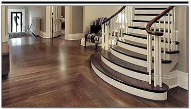 Hardwood Floor and Wooden Staircase